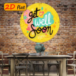 CIFbuy 1pc Hand-painted Get Well Soon Round Aluminum Sign, "" Get Well Soon Round Aluminum Sign, Soon Round Aluminum Sign, Heart Flower Outdoor Plaque TikTok, TikTok, temu emu Self-pickup Logiaqics - Image 5