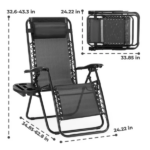 2-Pack Zero Gravity Lounge Chairs,Folding Recliners with Pillow & Cup Holder for Outdoor Patio, Pool, Beach (Shipment from Walmart) - Image 3