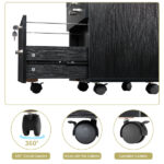 Black Wood Grain Density Board Three Drawers Wooden Filing Cabinet - Image 13