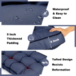 Outdoor Bench Cushion, 63 × 20 × 4 Inch, Tufted Waterproof Swing Cushion with Ties, for Patio Bench or Window Seat - Image 5