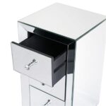 Modern and Contemporary Mirrored 3-Drawers Nightstand Bedside Table - Image 15