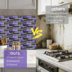 24 Sheets Peel and Stick Backsplash Marble Wall Tiles Waterproof Oilproof Purple Glossy Imitation Stone brick wall stickers PVC Shower Wall Panels for Interior Wall Decor; Tile for Kitchen Bathr - Image 5