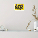 CIFbuy Vintage Iron No Parking Keep Driveway Clear Sign, 2D Flat 8x12 Inch Yellow Black Pre-Drilled Holes Wall Mount Warning Decor TikTok, TikTok, r Self-pickup Logiopics - Image 2