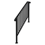 [Same Code 81504920 40310676]Artisasset Matte Black Outdoor 4 Level Iron Handrail - Image 3