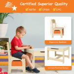 Children's Wooden Table And Chair Set With Two Storage Bags (One Table And Two Chairs) - Image 3