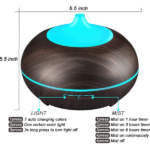 550ML Essential Oil Diffuser BPA Free Ultrasonic Aromatherapy Diffuser, with 7-Color Lights Waterless Auto Shut Off for Home Room pet Room - Black - Image 6
