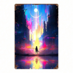 CIFbuy Cyberpunk Anime Metal Sign, Vintage Retro City Hero Wall Art, 2D Flat Urban Aesthetic Decor For Home Office Gym Bedroom, Motivat TikTok, TikTok, Self-pickup Logiopics - Image 8