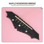 Matte Pink 38-inch Acoustic Guitar with Picks, Strings, Capo, Case, Tuner, and Strap - Image 10