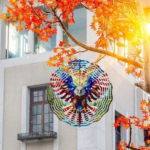 CIFbuy 3D American Flag Wind Spinner Patriotic Eagle Outdoor Metal Wind Chime for Garden Yard Patio TikTok, temu pick-up service - Image 3