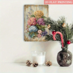 CIFbuy Vintage Metal Iron Sign Vibrant Hydrangea Bouquet With Golden Accents, Rustic Farmhouse Wall Decor, Romantic Floral Home Art TikTok, TikTok, t Self-pickup Logiopics - Image 4