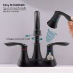 Bathroom Faucet Matte Black with Pop-up Drain & Supply Hoses 2-Handle 360 Degree High Arc Swivel Spout Centerset 6 Inch Vanity Sink Faucet 4011B-MB[Unable ship on weekends, TK/TEMU only for pickup, only TX10643 warehouse supports GOFO] - Image 5