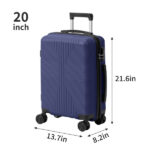 Non-TSA customs lock 4-in-1 PP trolley case, 16in, 20in, 24in, 28in PP, navy blue - Image 4
