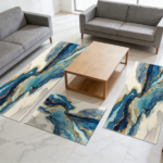 Three-piece kitchen rug set, non-slip and washable, abstract pattern kitchen hallway rug, soft and comfortable, suitable for sinks, floors, entrances, hallways and bathrooms. - Image 12