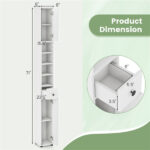 Slim Tall Bathroom Storage Cabinet 8" x 8" x 71" Narrow Floor Organizer with Adjustable Shelves - Image 5