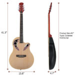 41 inch Cutawary Round Back Acoustic Guitar Spruce Top Grape Hole Burlywood - Image 7