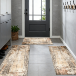 Three-piece kitchen rug set, non-slip and washable, abstract pattern kitchen hallway rug, soft and comfortable, suitable for sinks, floors, entrances, hallways and bathrooms. - Image 8