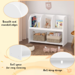 Kids Bookcase,Storage Book Shelf,Storage Display,Toy Organize with 4 Compartments for Living Room,Playroom,White (Shipment from Walmart) - Image 5