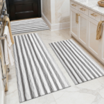 Three-piece kitchen rug set, non-slip and washable, abstract pattern kitchen hallway rug, soft and comfortable, suitable for sinks, floors, entrances, hallways and bathrooms.
