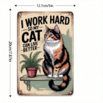 CIFbuy Cat Lover Gift 2D Flat Wooden Sign, I" Work Hard So My Cat Can Live Better, Tiger Stripe Cat Pattern Decorative Plaque, Tiger Stripe Cat Pattern Decorative Plaque, Waterproo Sign, I Work HaikTok, Sign, I Work HaikTok, t Self-pickup Logiopics - Image 5