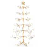 6ft Gold Iron Christmas Tree with Snowflake Top, PVC Everyday Decor Tree (No Accessories Included) - Image 2
