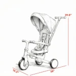 Pink 7-in-1 Toddler Tricycle Stroller – for 1-5 Years Old, Adjustable Push Handle, Rotatable Seat, Detachable Canopy - Image 3