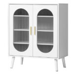 Two-door, polycarbonate sheet shoe cabinet with four internal layers, USB LED strip, and 24 adjustable buttons. Made of particleboard and polycarbonate sheet. Dimensions: 68*40*83.5 cm. White - Image 13