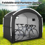 7.2×5.1×6 Ft Outdoor Bike Storage Shed Tent Waterproof Bicycle Shelter for 5 Bikes - Image 9
