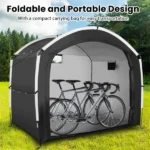 7.2×5.1×6 Ft Outdoor Bike Storage Shed Tent Waterproof Bicycle Shelter for 5 Bikes - Image 9