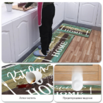 Kitchen Rug Sets 2 Pieces, Washable Kitchen Mats for Floor, Non Slip Soft Kitchen Area Rug Floor Mat for Kitchen, Laundry Room and Hallway (Teal, 20''x32''+20''x60'') - Image 8