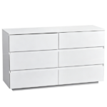 Handle-Free 6-Drawer Storage Cabinet Chest of Drawers with USB-Powered RGB LED Strip 47.24*15.75*27.56in High-Gloss White - Image 3