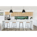 28"H Backless Stool Black Metal Base with Natural Wood Seat (Shipment from Walmart) - Image 4