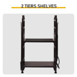 Double Layer Firewood Holder With Animal Pattern And Tools, Brown - Image 13