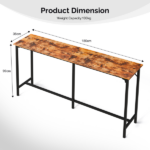 71-Inch Bar Table (Brown) - 209 lbs Capacity Pub Height Table with Durable MDF Top & Metal Frame, Ideal for Kitchen/Bar Counte - Image 4