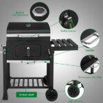 Charcoal Grill with Foldable Side Table and Wheels, Heavy-duty BBQ Grill for Outdoor Picnics Patio Garden and Backyard Grilling - Image 13