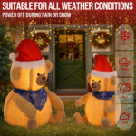 Set of 2 Lighted Plush Bear Christmas Decorations, Pre-lit Pull Up Holiday Decor with 60 Warm White LED Lights for Xmas Outdoor Indoor Decor Lighted Holiday Displays - Image 5