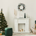 2 Pack 18in Pre-lit Snow Flocked Christmas Wreath, Lighted Artificial Xmas Wreath with 60 Warm Lights and 140 Tips and Red Berries Pine Cones, for Front Door Gate Wall Xmas Party Decorations - Image 8