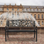 50" Iron Outdoor Courtyard Decoration Park Leisure Bench - Image 20