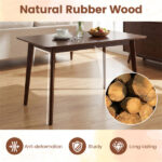 47" Walnut Dining Table for 4-6 People, Rubber Wood Legs Kitchen Table with Smooth Veneered Top - Image 9