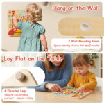 Montessori Wooden Time Learning Clock for Kids 3+, All-in-One Calendar Season Weather Educational Toy - Image 6