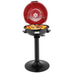 Electric BBQ Grill with Stand, Portable Double Layer Indoor/Outdoor Electric Grill for Indoor & Outdoor Use, 1600W, Red - Image 2