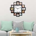 Decor Picture Frame Collage Clock - 12 Photo Display Slots - Wall Mounted Chic Farmhouse Wall Decor - Wall Clock for Living Room, Bedroom, Kitchen, Office - Image 5