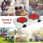Portable Infrared Dual Hot Plate - 2 Burners for Simultaneous Cooking, 302℉-1022℉ Stepless Temp, Auto Shut-Off, Easy Wipe Clean, Ideal for Dorms/Apartments/RVs/Camping - Image 8