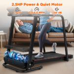 Walking Treadmill for Senior with Long Handrail, 300 lbs Capacity, 2.5HP Quiet Motor, Recovery Fitness Exercise Machine Foldable Elderly Treadmills for Home with LCD Display, Holder for Phone & Cup - Image 9