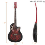 Don’t sell on Amazon 41 inch Full-Size Cutaway Acoustic-Electric Guitar Grape Voice Hole Spruce Top Round Back Sunset Red - Image 3