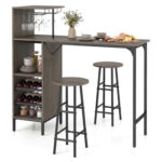 Multifunctional Kitchen Cupboard with Adjustable Shelves, Stemware Rack & Drawer, Anti-Toppling Design - Image 24