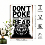 CIFbuy Don't Poke The Bear Metal Wall Art, 2D Flat Metal Plaque Sign, Weatherproof Waterproof Outdoor Indoor Wall Decor, Waterproof Outdoor Indoor Wall Decor, 7.87x Metal WaikTok, Metal WaikTok, Waterproof Outdoor Indoor Wall Decor Self-atckup Logiop87x - Image 2