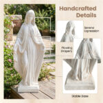 31.5" Virgin Mary Garden Statue, All-Weather MgO Religious Sculpture for Outdoor & Indoor Decor - Image 7