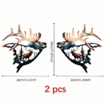 CIFbuy 2Pcs Deer and Elk Metal Wall Art Rustic Farmhouse Silhouette Decor Living Room Office Wildlife Sign Christmas New Year Housewarming Gift (TikTok, temu pick-up service) - Image 6
