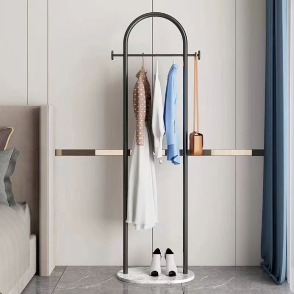 Clothing Rack, Golden Metal Freestanding Heavy Duty Clothes Rack with Marble Base, Multipurpose Garment Hanger for Bedroom, Hat, Scarf, Jacket