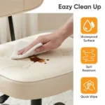 Ergonomic PU Leather Desk Chair, Armless Rolling Chair with Thickened Cushion for Small Spaces,white(Shipment from Walmart) - Image 3